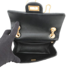 将图像加载到图库查看器中,CHANEL 2.55 Matelasse S Flap Chain Shoulder Bag Black Leather Size 20