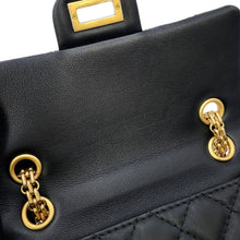 将图像加载到图库查看器中,CHANEL 2.55 Matelasse S Flap Chain Shoulder Bag Black Leather Size 20