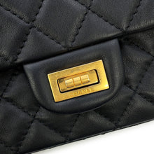 将图像加载到图库查看器中,CHANEL 2.55 Matelasse S Flap Chain Shoulder Bag Black Leather Size 20
