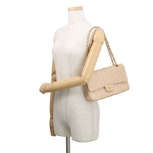 将图像加载到图库查看器中,CHANEL Matelasse W/WChainShoulder Bag BeigeA01112 Caviar Leather Size 25