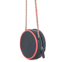 Load image into Gallery viewer, CHANEL Matelasse Round Chain Shoulder Bag Navy/PinkAP0060 Lambskin