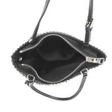 Load image into Gallery viewer, PRADA Triangle Logo 2-Way Bag Black1BA253 Crystal Satin Leather