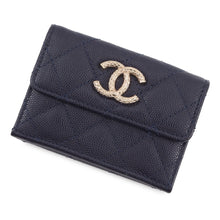 Load image into Gallery viewer, CHANEL Matelasse CC Logo Small Flap NavyAP4319 Caviar Leather