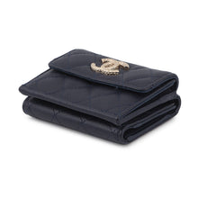 Load image into Gallery viewer, CHANEL Matelasse CC Logo Small Flap NavyAP4319 Caviar Leather