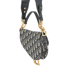 将图像加载到图库查看器中,Dior Oblique Saddlebag Navy/BeigeM0456CTZQ Canvas Leather Size Mini