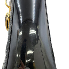 Load image into Gallery viewer, Dior Lady Dior 2way Bag Black Patent Leather Size Large