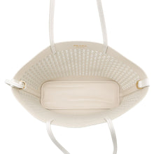 Load image into Gallery viewer, PRADA Perforated Triangle Logo Tote Bag White1BG503 Leather