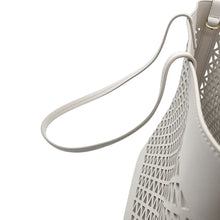 Load image into Gallery viewer, PRADA Perforated Triangle Logo Tote Bag White1BG503 Leather