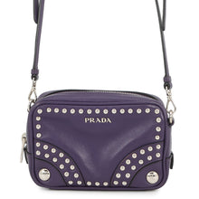 Load image into Gallery viewer, PRADA Studded Camera Bag Shoulder Bag Purple1N1674 Leather