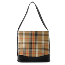 Load image into Gallery viewer, BURBERRY Check Shoulder Bag Brown/Black Canvas Leather