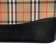 Load image into Gallery viewer, BURBERRY Check Shoulder Bag Brown/Black Canvas Leather