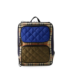 将图像加载到图库查看器中,BURBERRY Check Backpack Beige/Blue/Khaki Nylon