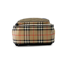 将图像加载到图库查看器中,BURBERRY Check Backpack Beige/Blue/Khaki Nylon