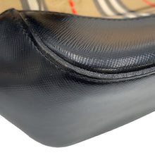 Load image into Gallery viewer, BURBERRY Check Tote Bag Beige/Black Canvas Leather