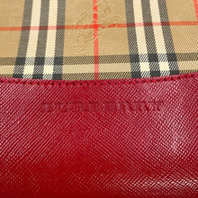 Load image into Gallery viewer, BURBERRY Check Tote Bag Red/Beige Canvas Leather