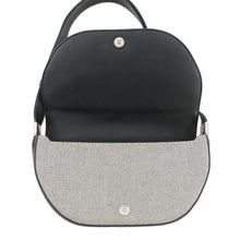 将图像加载到图库查看器中,BURBERRY Olympia Half Moon Shoulder Bag Black/Gray8039779 Canvas Leather Size Small