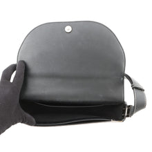 将图像加载到图库查看器中,BURBERRY Olympia Half Moon Shoulder Bag Black/Gray8039779 Canvas Leather Size Small