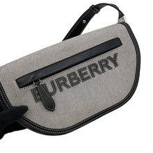 将图像加载到图库查看器中,BURBERRY Olympia Half Moon Shoulder Bag Black/Gray8039779 Canvas Leather Size Small