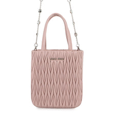 将图像加载到图库查看器中,MIUMIU Matelassé Crystal 2-way Handbag Pink5BA220 Leather