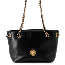 将图像加载到图库查看器中,Gianni Versace Medusa Chain Tote Bag Black1021383-1A15033 Leather Size Small