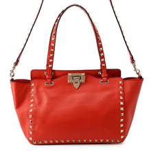 Load image into Gallery viewer, Valentino Garavani Studded 2way Tote Bag Red Leather