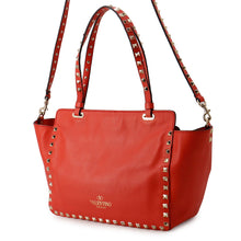 Load image into Gallery viewer, Valentino Garavani Studded 2way Tote Bag Red Leather