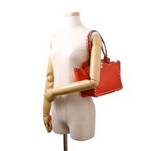 Load image into Gallery viewer, Valentino Garavani Studded 2way Tote Bag Red Leather