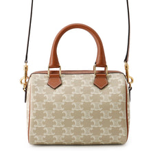 将图像加载到图库查看器中,CELINE Triomphe 2-way Boston Bag Brown/Beige197582 PVC Leather