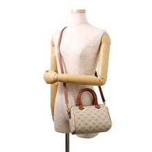 将图像加载到图库查看器中,CELINE Triomphe 2-way Boston Bag Brown/Beige197582 PVC Leather
