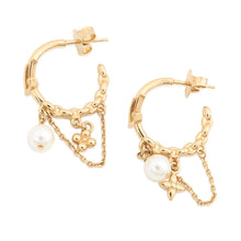 将图像加载到图库查看器中,LOUIS VUITTON Blooming Pearl Earrings GoldM02819 Metal