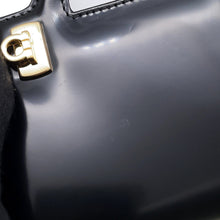 将图像加载到图库查看器中,Ferragamo Gancini Chain Pouch Black213984 Patent Leather
