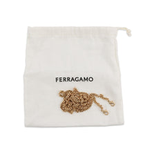 将图像加载到图库查看器中,Ferragamo Gancini Chain Pouch Black213984 Patent Leather