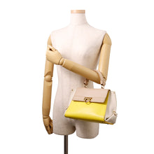 Load image into Gallery viewer, Ferragamo Sofia Gancini 2-way Bag Mimosa/White/Beige21D570 Calf Leather