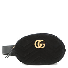 Load image into Gallery viewer, GUCCI GG Marmont Crossbody Bag Black/Pink476434 493075 Leather Velour