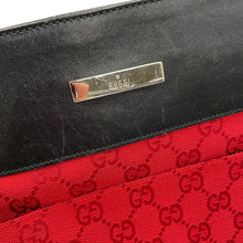 将图像加载到图库查看器中,GUCCI GG Canvas Shoulder Bag Red/Black0190348 GG Canvas Leather