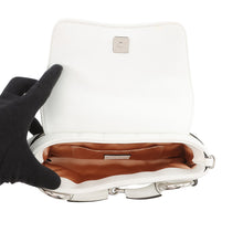 将图像加载到图库查看器中,GUCCI Horsebit SmallBag White764339 Leather Size Small
