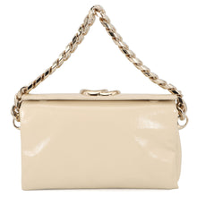 将图像加载到图库查看器中,GUCCI Double G ChainShoulder Bag Ivory795902 Patent Leather