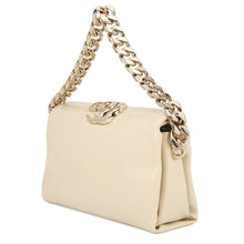 将图像加载到图库查看器中,GUCCI Double G ChainShoulder Bag Ivory795902 Patent Leather