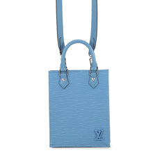 将图像加载到图库查看器中,LOUIS VUITTON Petit Sac Plat BlueM80167 Epi Leather