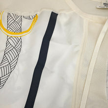 将图像加载到图库查看器中,HERMES Blouse Palefroi Remix Size 34 Blanc NarkleH5H0628DLTL34 Silk100%
