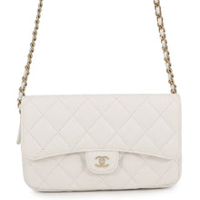 将图像加载到图库查看器中,CHANEL Chain Phone Case WhiteAP2096-B10583-10601 Caviar Leather