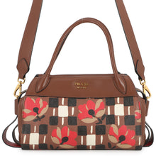 将图像加载到图库查看器中,PRADA Bowling 2-way Handbag Brown/Multicolor1BB030 Leather PVC