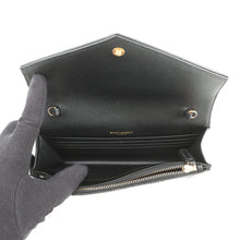 将图像加载到图库查看器中,SAINT LAURENT PARIS Cassandra Envelope Chain Wallet Black393953BOW011000 Leather