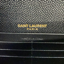 将图像加载到图库查看器中,SAINT LAURENT PARIS Cassandra Envelope Chain Wallet Black393953BOW011000 Leather