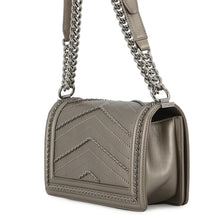 Load image into Gallery viewer, CHANEL Boy Chanel Studded ChainShoulder Bag MetalicGrayA67086 Vintage calf Size 25
