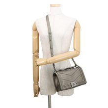 Load image into Gallery viewer, CHANEL Boy Chanel Studded ChainShoulder Bag MetalicGrayA67086 Vintage calf Size 25