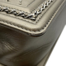 Load image into Gallery viewer, CHANEL Boy Chanel Studded ChainShoulder Bag MetalicGrayA67086 Vintage calf Size 25