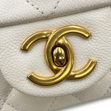 Load image into Gallery viewer, CHANEL Matelasse Top Handle ChainShoulder Bag WhiteAS5702-B21431-10601 Caviar Leather Size Small