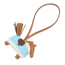 将图像加载到图库查看器中,HERMES Rodeo Robeo Plush Gold/Celeste/Terre Lambskin Mouton Size PM