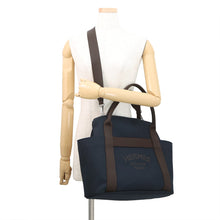 Load image into Gallery viewer, HERMES Bloom Sac de Pansage Navy/Feu Toile Chevrons Canvas